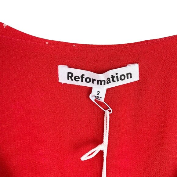 NWT Reformation  Talleen Floral Tie-Neck Midi-Dress - Picture 12 of 12